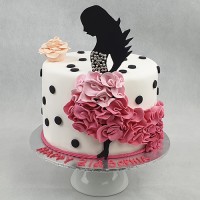 Dancing - Girl Silhouette Ruffle Skirt Cake